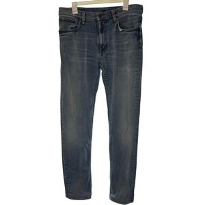 Nudie Jeans Lean Dean Indigo Salt Slim Tapered Organic Denim Jeans Mens 34x32